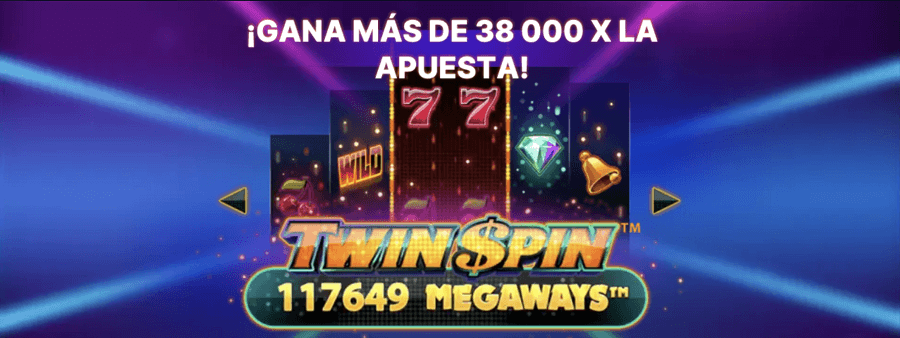 Banner de tragamonedas Twin Spin Megaways de Netent