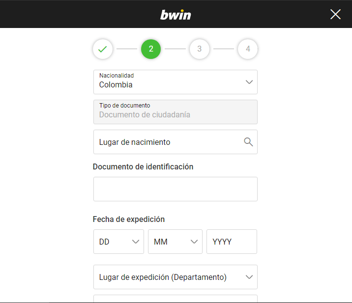 Bwin registro 