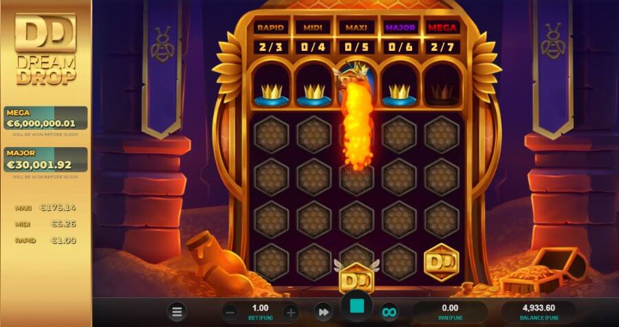 Dream drop bonus de la tragamonedas Beellionaires Dream Drop de Relax Gaming