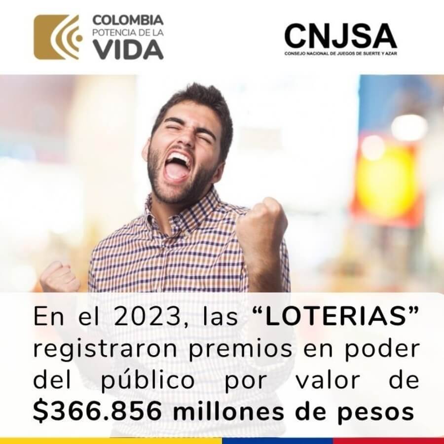 En el 2023, las loterias registraron premios en poder del público por valor de $366.856 millones de pesos