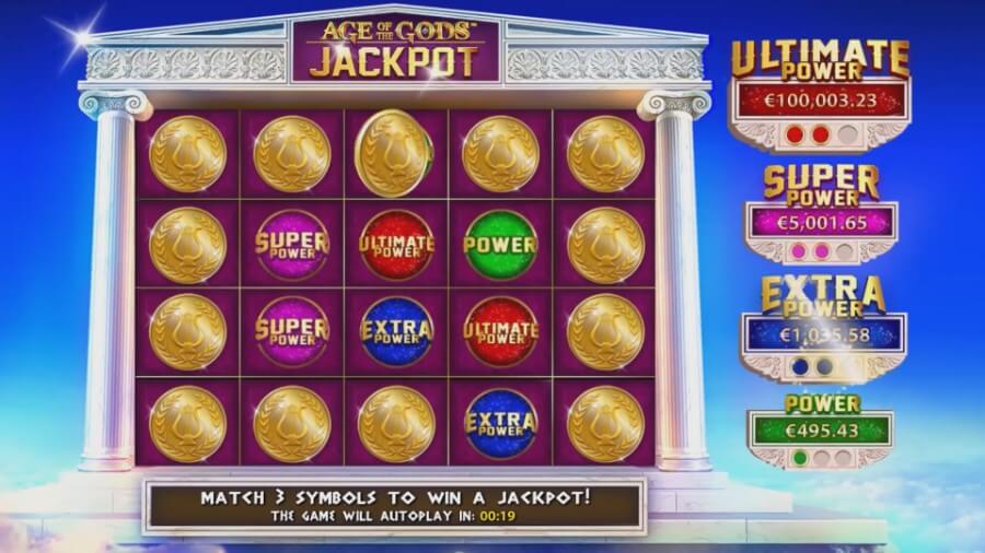 Jackpots de tragamonedas Age of the Gods de Playtech