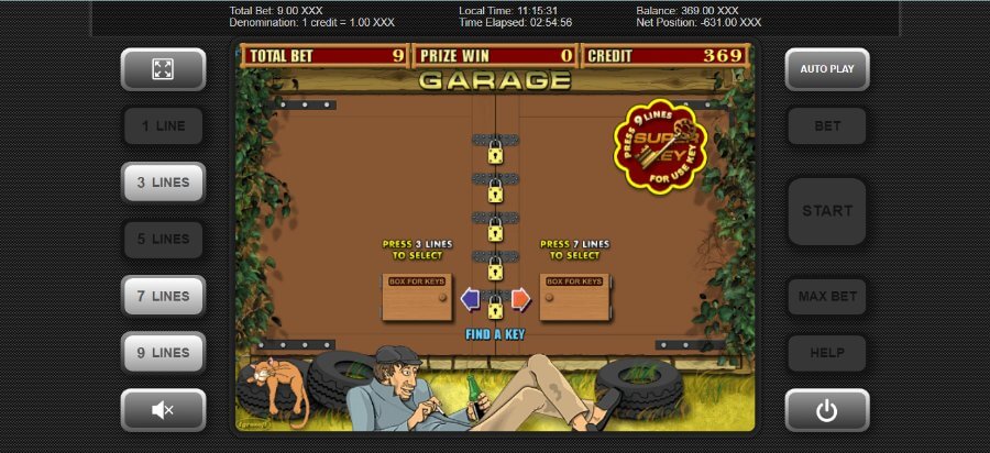 Juego de cajas de tragamonedas Garage