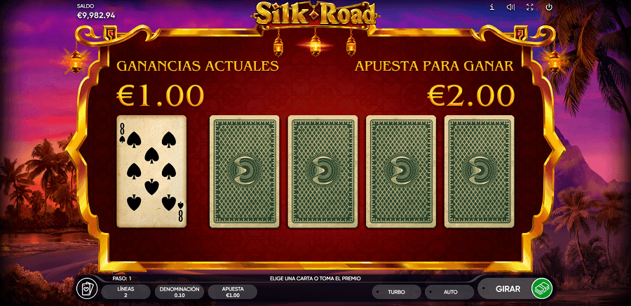 Juego de riesgo de tragamonedas Silk Road de Endorphina