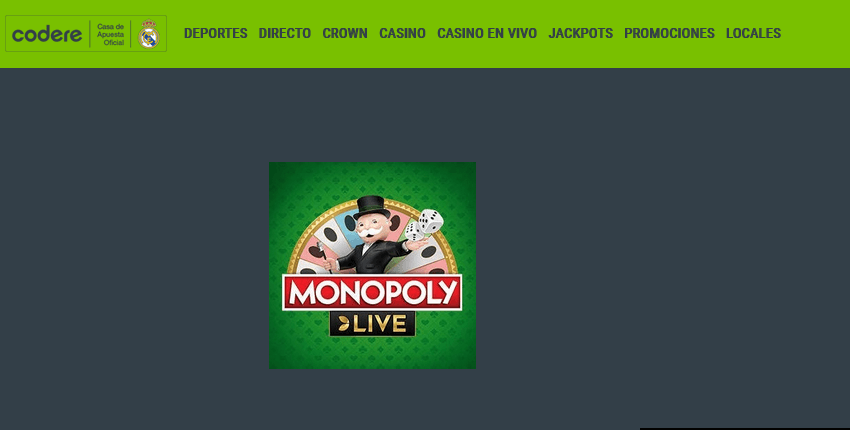 Jugar Monopoly Live en Codere