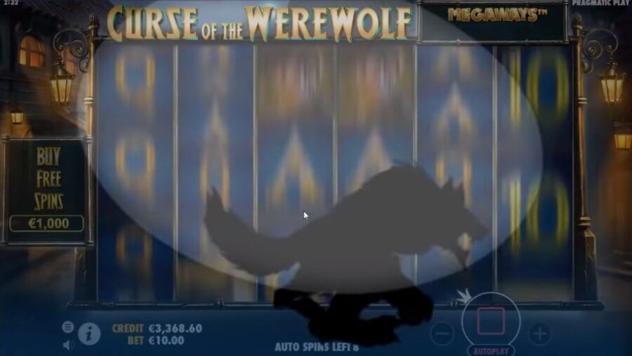 Modificador de giros de tragamonedas Curse of the Werewolf Megaways de Pragmatic Play