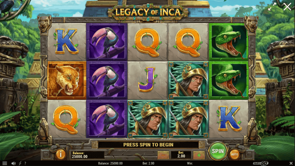 Partida de tragamonedas Legacy of Inca de Play'n Go para casinos online de Colombia