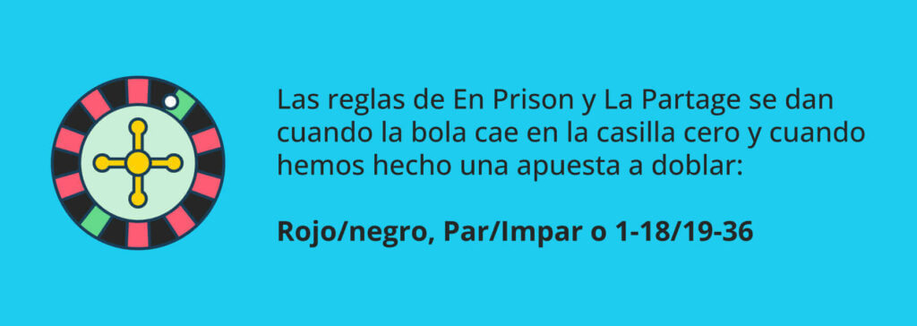 Las reglas de En Prison y La Partage son útiles en la ruleta francesa