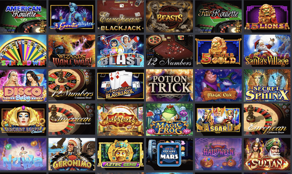 Sección de juegos de tragamonedas del casino Yajuego